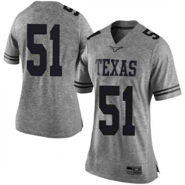 Women's University of Texas #51 Jakob Sell Gray Limited Stitch Jersey